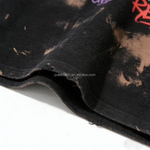 T-shirt personnalisé vintage 100% coton décontracté surdimensionné écologique OEM 260GSM, t-shirts tie-dye imprimés DTF de printemps à grammage lourd - Product Image 3