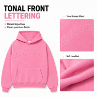 Maßgefertigter Einfarbiger Loser 500gsm Pullover-Hoodie mit Applikations-Logo und Leopardenmuster auf der Rückseite, Street-Style Schwergewichts-Boxy-Fit Sweatshirt für Herren