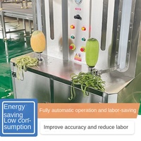 Commerciële multifunctionele 304 roestvrijstalen fruit schil- en snijmachine met PLC voor ananas, pomelo, raap, wintermeloen en watermeloen
