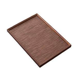 Bandeja de Servir Rectangular de Bambú Color Nogal Hecha a Mano para Té y Aperitivos, Uso Residencial - Product Image 5