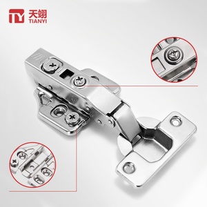 Charnières de porte de meuble de cuisine et de chambre à coucher TIANYI à fermeture douce hydraulique, réglables en 3D, design industriel, nickelées - Product Image 1