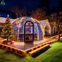 ANCSEM Maison Bulle Modulaire Personnalisable, Cabine Glamping Préfabriquée avec Salle Ciel Étoilé pour Camping, Installation Commerciale et Équipement Scénique