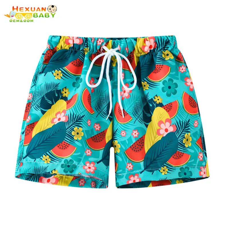 Pantalones cortos de secado rápido para niños, traje de baño de playa con forro de malla