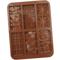 1069 Échantillon gratuit d'usine, Moules en silicone à 6 cavités pour blocs de gaufres variés, moules en silicone pour chocolat, moule en silicone pour résine, bac à glaçons en silicone