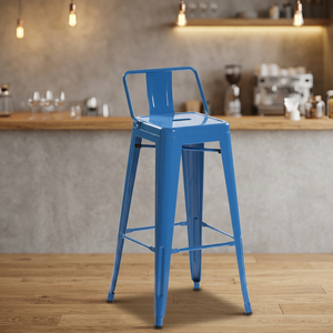 Chaise de salle à manger industrielle contemporaine en métal brun de style nordique moderne - Restaurant - Café - Bistro - Bar - Durable et stable - Product Image 3