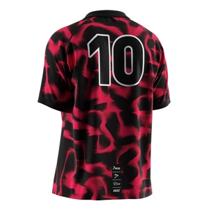 Camiseta de Fútbol de Secado Rápido con Cuello Polo en V, Inserciones de Malla Transpirable y Gráficos Personalizados para Uso en Estadios - Product Image 6