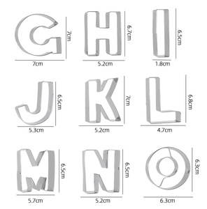 Molde para galletas de acero inoxidable con 26 letras inglesas, molde para Piña, herramienta para hornear hecha a mano para cortar verduras - Product Image 6
