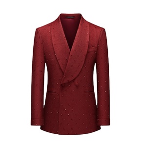 Ensemble de costume <span class=keywords><strong>pour</strong></span> <span class=keywords><strong>homme</strong></span>, style western, à double boutonnage, orné de strass, blazer et <span class=keywords><strong>pantalon</strong></span>, <span class=keywords><strong>pour</strong></span> banquet, <span class=keywords><strong>mariage</strong></span>, tenue de cérémonie - Product Image 1