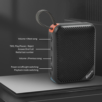 T102 Speaker nirkabel suara besar, dengan Bass kuat baterai tahan 1000mAh untuk Stereo, catatan rendah fungsi TWS baterai bawaan