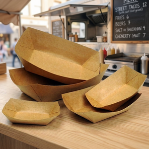 Carpeta de Papel Recubierto con Materiales Reciclados Desechables con Barnizado para Uso en Comida Rápida, Ensaladas, Bocadillos, Sushi, Forma Personalizable - Product Image 3