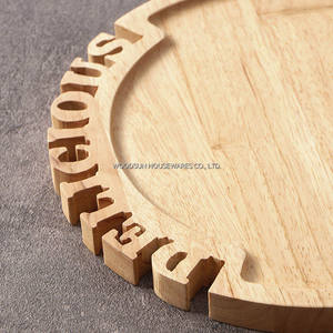 Woodsun Assiette de service en bois massif avec lettrage Holzplatten <span class=keywords><strong>Platon</strong></span> De Madera Para Servir - Product Image 2