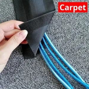 Respectueux de l'environnement Bureau Sol Câble Conduit Regroupement et <span class=keywords><strong>Fixation</strong></span> Autocollants Banquet Temporaire Câblage <span class=keywords><strong>Velcro</strong></span> Tapis Fil Housse De Protection - Product Image 2