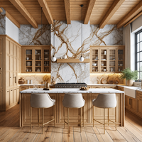 Armoires de cuisine contemporaines en bois massif, fabrication directe du Vermont, fourniture OEM ODM pour projets résidentiels
