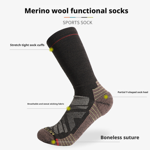 <span class=keywords><strong>Chaussettes</strong></span> unisexes <span class=keywords><strong>en</strong></span> <span class=keywords><strong>laine</strong></span> mérinos pour l'automne et l'hiver, idéales pour la randonnée, la course à pied, les sports <span class=keywords><strong>de</strong></span> <span class=keywords><strong>montagne</strong></span>, pour les jeunes et les adultes, avec doublure polaire - Product Image 3