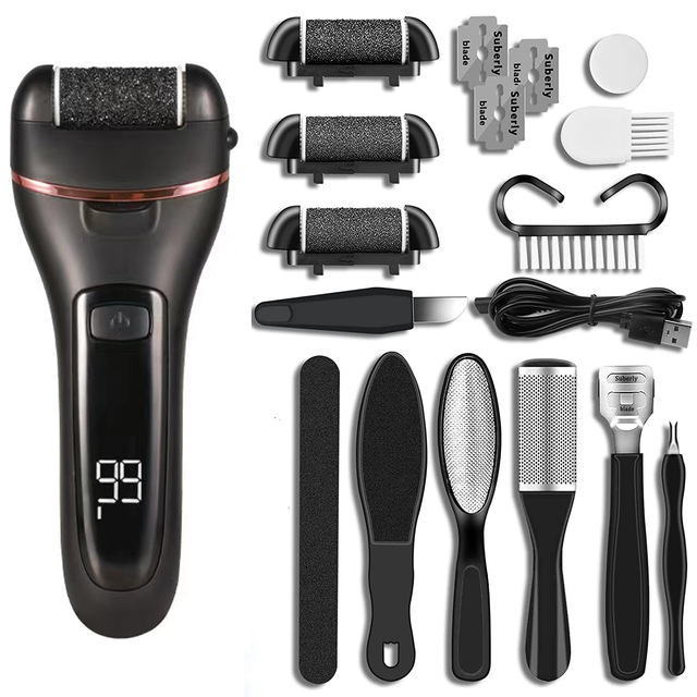 Rechargeable Portable Electric Foot Callus Remover Electronic Pedicure Tool Kit for Foot Care Heel Shaver for Cracked Heels