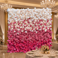 Panneau mural floral 3D DIY multicolore avec base en tissu, toile de fond florale pour décoration de mariage