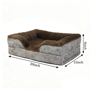 Hochwertiges weiches Haustier Hunde bett Kissen Rechteck Plüsch Leder Hundehütte Modernes Haustier Schlafs ofa für den Winter - Product Image 2