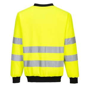 PORTWEST - PW277YBRS PW2 High visibility yellow/<b>black</b> <b>crew</b> <b>neck</b> <b>sweatshirt</b> - EAN 5036108356447 HI-VIS WORKWEAR - Product Image 2