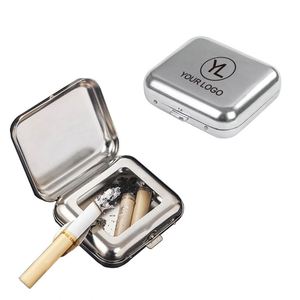 Cendrier de poche portable personnalisé avec logo, mini, en métal, à couvercle rabattable, pour activités promotionnelles - Product Image 1