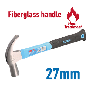 Marteau à griffes de type britannique FIXTEC 27mm/29mm traité thermiquement avec manche en bois FHCH20027W/FHCH20029W Marteau en bois FHCH20027W/FHCH200 - Product Image 3