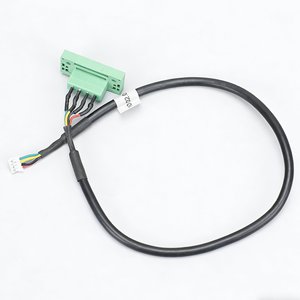 Harnais de câblage personnalisé à 4 conducteurs, bloc de bornes vert, connecteur blanc pour contrôle industriel, automatisation de motocyclettes, CE ROHS - Product Image 1