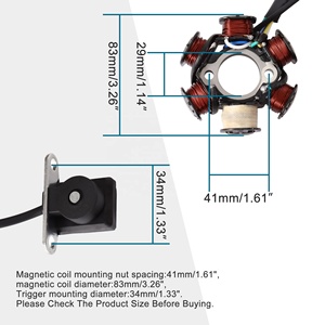 GOOFIT 6 Poles 5 Wires Half-Wave Ignition Magneto Stator Replacement for <strong>50cc</strong> 70cc 90cc 110cc 125cc ATV <strong>Quad</strong> Pocket <strong>Bike</strong> - Product Image 2