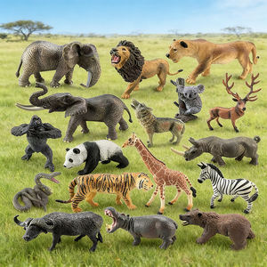 新しいリアルなPVC動物モデル野生の動物模型ゾウ牛ヒグマトラクションライオンシマウマ子供向け教育セット高シミュレーション玩具 - Product Image 2