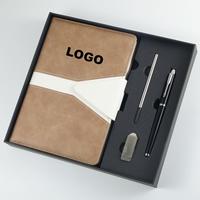Set de Cuaderno de Negocios de Lujo con Logotipo Personalizado, Tamaño A5, Tapa Dura, Cosido con Hilo, Cuaderno, Bolígrafo, Recambio, Kit USB para Regalos Corporativos