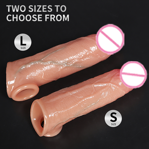 Wiederverwendbare Weiche Flüssig-Silikon Wasserdichte Penis-Hülle Verdickter Vergrößerungs-Überzug Strap-<span class=keywords><strong>on</strong></span> Kondom für Erwachsenen-Sex - Product Image 5
