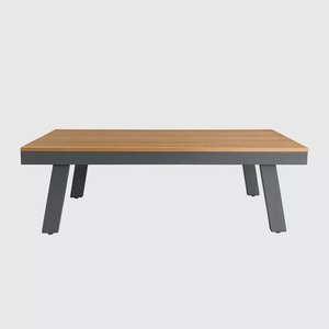 Conjunto de sofás de madera de teca de aluminio para jardín, muebles resistentes al agua para exteriores, 4 piezas - Product Image 3