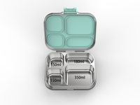 Boîte à lunch en acier inoxydable pour enfants et adultes, boîte à bento à 4 compartiments pour enfants, récipients à lunch avec thermos pour l'école