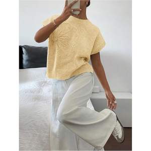 Suéter de Punto Personalizado para Mujer, Manga Corta, Diseño Floral 3D, Estilo Casual, Ropa de Moda Primavera, Anti-Pilling - Product Image 1