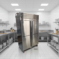 Réfrigérateur commercial à refroidissement par air 1030L, 1400W, faible consommation, en acier inoxydable, pour restaurant, hôtel, restauration, stockage frigorifique