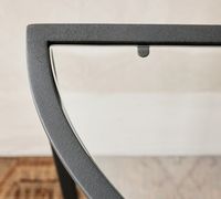Table d'entrée étroite à 2 niveaux avec rangement Table console demi-lune noire moderne facile à assembler