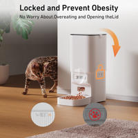 Distributeur automatique de nourriture pour animaux de compagnie moderne et robuste PF-19 avec caméra et écran LCD, anti-obésité, verrouillage, 4L/7L, alimentation programmée, double alimentation