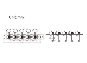 Clavijas <span class=keywords><strong>de</strong></span> Afinación para Guitarra <span class=keywords><strong>de</strong></span> 10 Cuerdas Chrome 5L 5R, Clavijeros para <span class=keywords><strong>Mandolina</strong></span> con Doble Orificio - Product Image 6