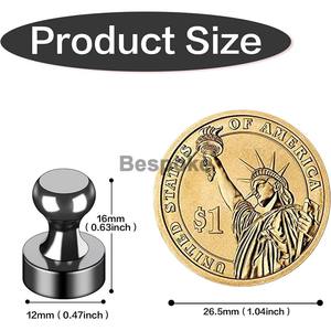 Épingles magnétiques personnalisées avec logo, puissantes, en métal, <span class=keywords><strong>pour</strong></span> affichage au bureau et <span class=keywords><strong>tableau</strong></span> blanc, double niveau, crochet magnétique adhésif mural - Product Image 2