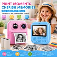 Appareil photo instantané pour enfants Y800, imprimante thermique 48MP, appareil photo sans encre, écran IPS 2,4 pouces, imprimante rechargeable, jouet cadeau pour enfants