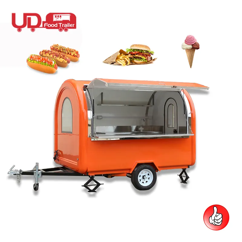 Hot Dog Kar Friteuse Voedsel Winkelwagen Mobiele Straat Mini Voedsel Trailer