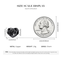 Pendentif en forme de cœur rose noir, bijou romantique en alliage, cadeau unisexe