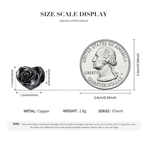 Colgante con forma de corazón de rosa negra, joyería romántica de aleación, regalo unisex - Product Image 4