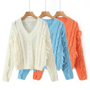 PB & ZA Frauen Herbst New Fashion Dicke Nadel buchse Strick pullover Vintage Langarm Damen Oberbekleidung Chic Tops - Product Image 1