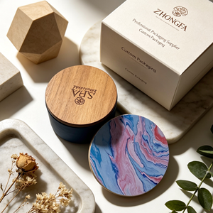Tapas de madera premium Zhongfa para frascos de velas, cubiertas con logotipo personalizado para recipientes de vidrio y fragancias para el hogar - Product Image 3