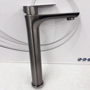 Robinet de lavabo en acier inoxydable 304, monocommande, à poser sur le plan, avec cartouche céramique, hauteur 30 cm - Product Image 1