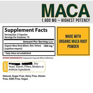 Cápsula para alargamiento de glúteos y caderas, Etiqueta Privada, Cabra, hierba, Maca, negra - Product Image 3