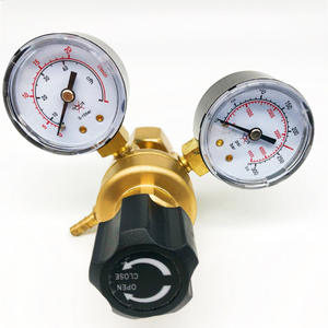 ตัวปรับแรงดันอาร์กอนคาร์บอนไดออกไซด์ที่ทำจากทองแดงทั้งหมด วาล์วลดแรงดันการเชื่อมอาร์กอนอาร์กอน พร้อมท่อ CGA320 ช่องลมเข้าด้านหลัง - Product Image 1