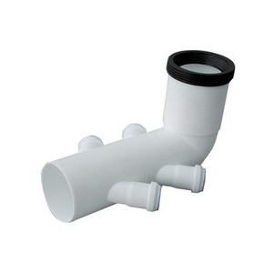 Raccordo WC Bianco 110 40 con 4 Connessioni per Sifoni Idraulici - Product Image 1
