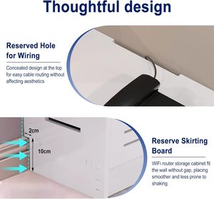 Mueble de Almacenamiento WiFi, Caja Decorativa para Router de Pie, Organizador Ocultador de Cables y Regletas Eléctricas - Product Image 2