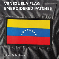 Patchs rectangulaires personnalisés avec logo du drapeau du Venezuela, à dos auto-adhésif avec crochet, patch brodé du drapeau américain pour vêtements/chapeaux