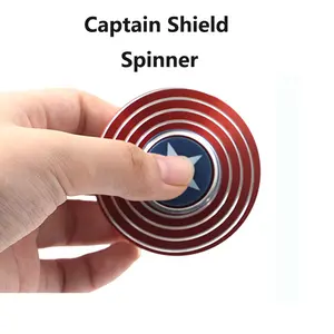 Wholesale Cool Captain Shield Fidget Spinner Metal Alloy Decompression Fidget Toys for Adults